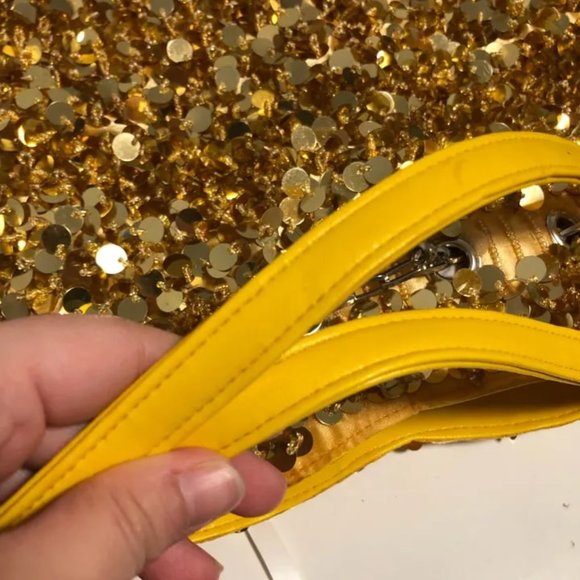 NWT Y2K Gold Sequins Tote Bag - Picture 9 of 10